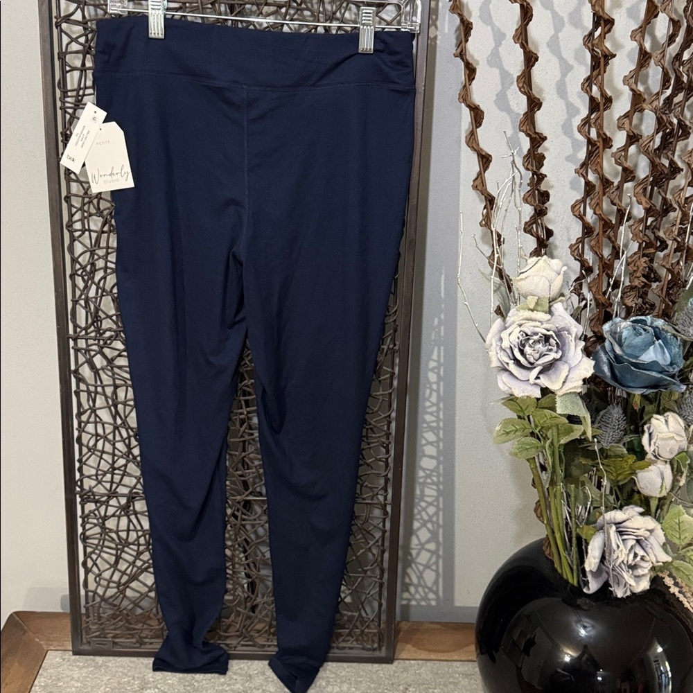 Wonderly Studio Navy High Rise Leggings P/L NWT Stretch - Picture 5 of 7